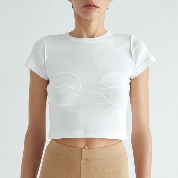 Orseund Iris Tops - Orseund Iris Circle Bust White Tee